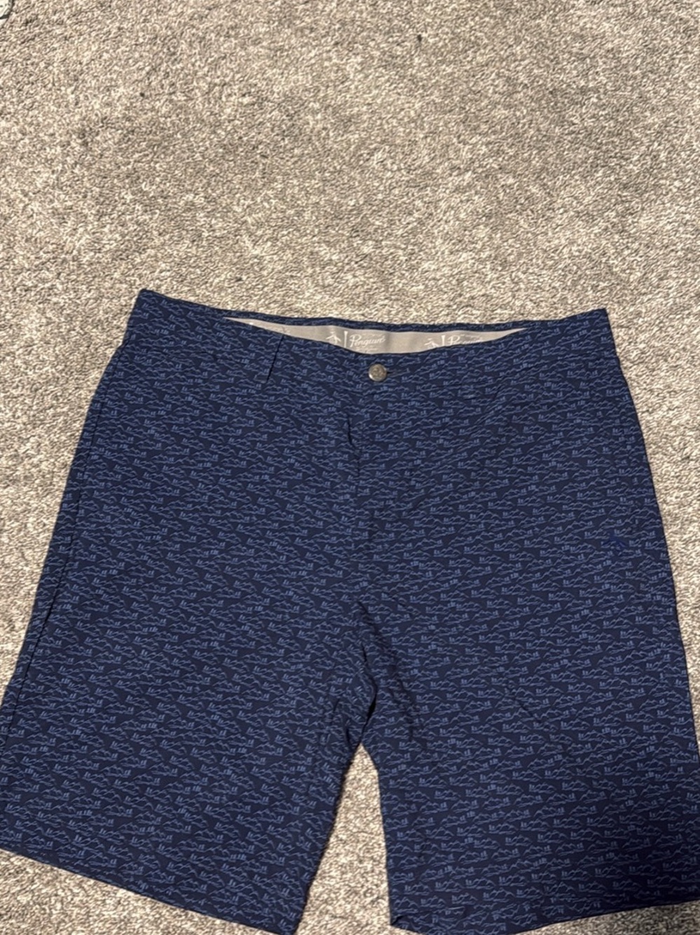 Original Penguin Golf Navy Patterned Men's Shorts 34